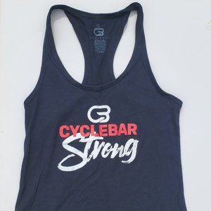 Cyclebar black racerback tank, Size S, cotton/poly blend, “CycleBar Strong”
